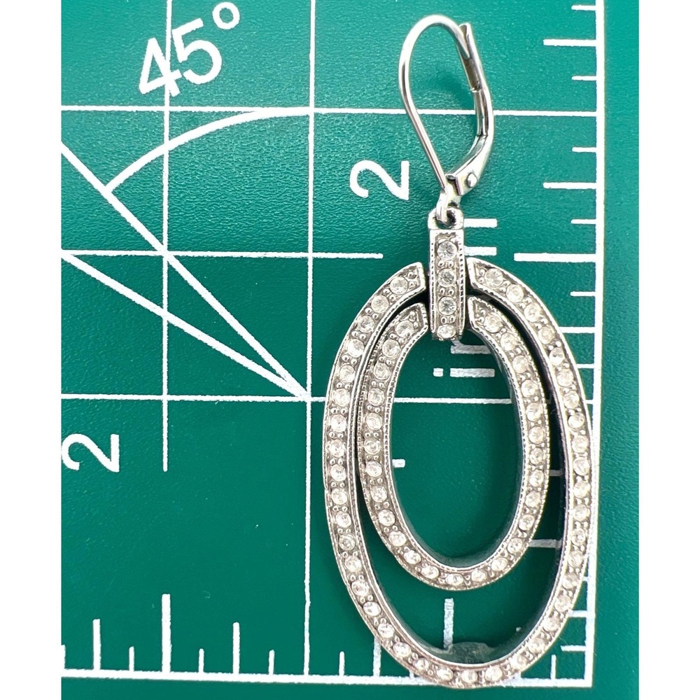 Authentic Givenchy Double Drop Earrings Pave Crys… - image 7